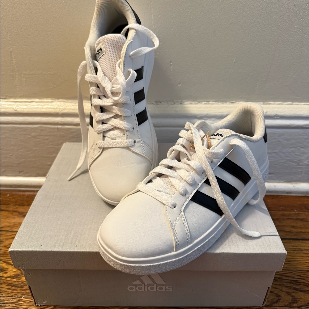 Adidas Classic White and Black Shoes
